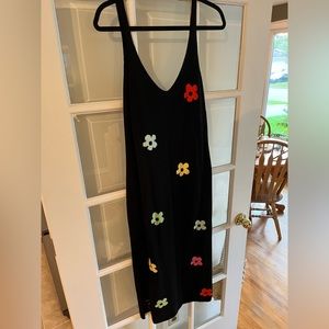 Knit floral bodycon dress